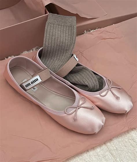 miu miu ballerina flats replica|satin ballet flats.